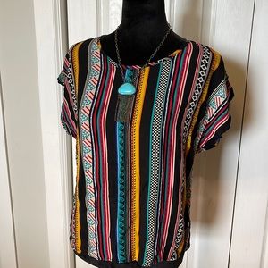 Boho Multicolored Striped Top